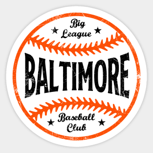 Baltimore Retro Big League Baseball - Black Sticker